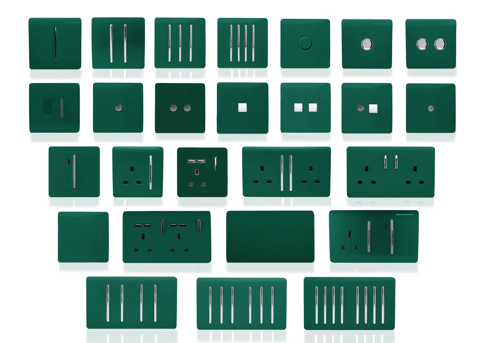 Dark Green Wiring Accessories Trendi Decorative Screwless Dark Green Wiring Accessories Trendi Decorative Screwless